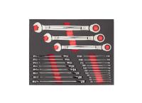 Ложемент із комбінованими ключами з тріскачкою MAX BITE MILWAUKEE 22 од.