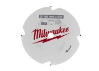 Диск пиляльний по фіброцементу PFTE MILWAUKEE, діаметр 165х5/8х1,8мм, 4 зуб.