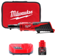 Гайкокрут кутовий акумуляторний 1/4" MILWAUKEE, M12 IR-201B, 40Нм (+ заряд.пристрій, 1 акум.Х 2Аг, сумка для інструментів)