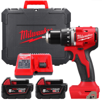 Дриль-шуруповерт акумуляторна безщіткова M18 BLDDRC-502С крутий. мом. 60.5 Нм MILWAUKEE (+ заряд.пристрій, 2 акум., HD кейс)