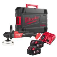 Машина полірувальна кутова акумуляторна MILWAUKEE M18 FAP180-502X, Ø диска 180мм, (+заряд.пристрій, 2 акум.Х 5Аг, HDкейс)