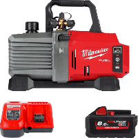 Насос вакуумний акумуляторний MILWAUKEE, M18 FVP5-801 з Адаптером (+зар.пр., 1акум.Х 8Аг)