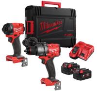 Набір з двох інструментів безщіткових Milwaukee M18FPP2A3-502X, 4933480873 , (+ заряд.пристрій, 2 акум., HD кейс)