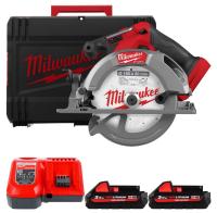 Пила дискова ручна акумуляторна MILWAUKEE, M18 FCS552-302X, Ø165мм (зарядний пристрій, 2акум. Х 3 Аг, HDкейс)